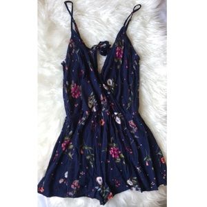 Blue floral romper